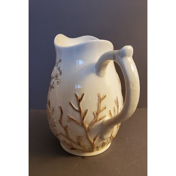 Live, Laugh, Love Starfish Seashell Ceramic Pitcher - Picture 3 of 5